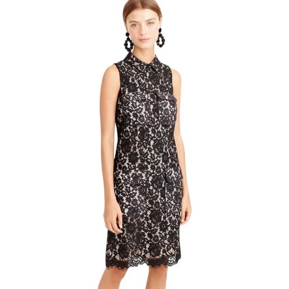 J Crew Patch Pocket Lace Mid-Length Cocktail Dress